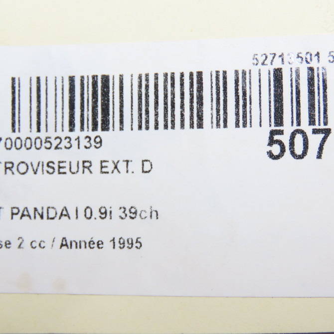 Retroviseur exterieur manuel droit occasion FIAT PANDA I Phase 2 03-1986->09-2003 0.9i 39ch 5892124 5