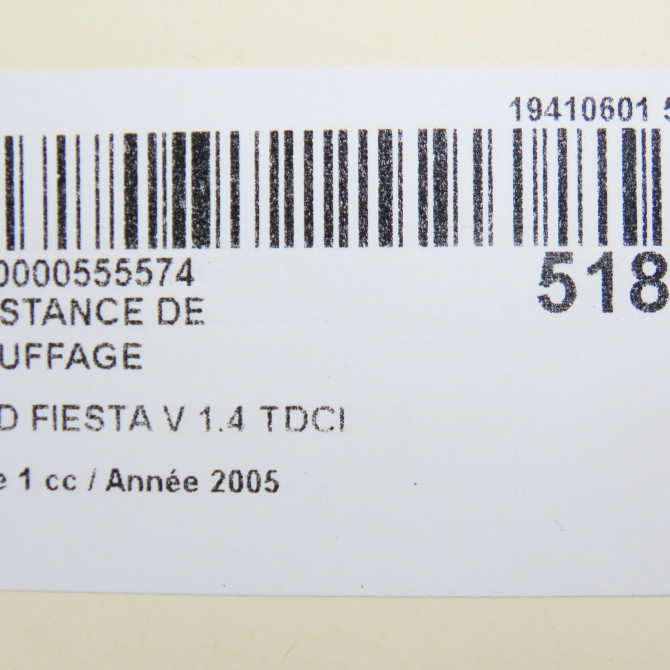 Resistance de chauffage occasion FORD FIESTA V Phase 1 09-2002->10-2005 1.4 TDCI 2611452 5