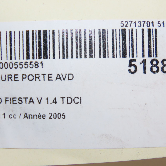 Serrure porte avd occasion FORD FIESTA V Phase 1 09-2002->10-2005 1.4 TDCI 1372462 6