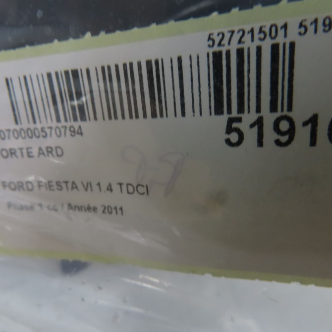 Porte arrière droite occasion FORD FIESTA VI Phase 1 10-2008->11-2012 1.4 TDCI 70ch 1692501 4