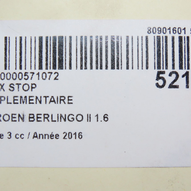 Feux stop supplementaire occasion CITROEN BERLINGO II Phase 3 04-2015->... 1.6 BlueHDI 100ch 6351FE 6