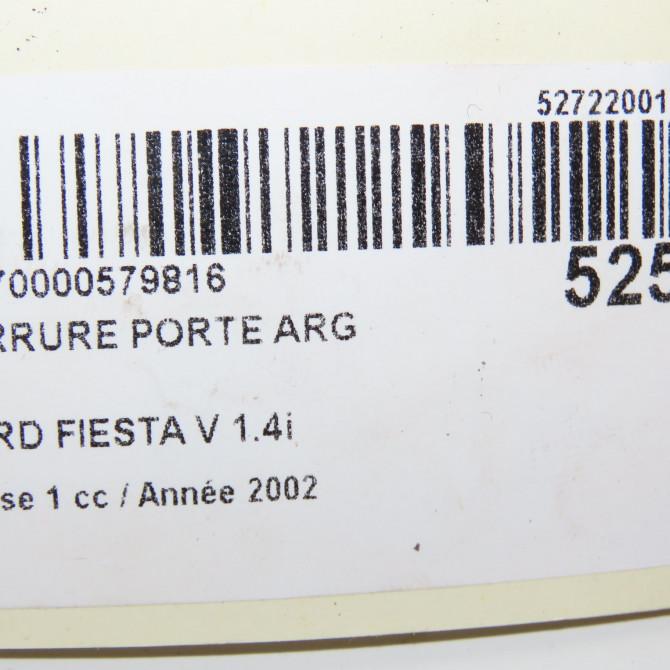Serrure porte arg occasion FORD FIESTA V Phase 1 09-2002->10-2005 1.4i 1372487 6