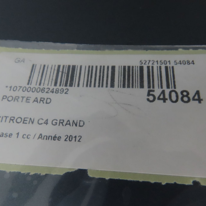 Porte arrière droite occasion CITROEN C4 GRAND PICASSO I Phase 1 10-2006->09-2013 1.6 HDI 110ch 9008P6 5
