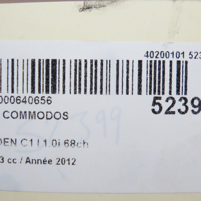 Bloc commodos occasion CITROEN C1 I Phase 3 01-2012->08-2014 1.0i 68ch 6