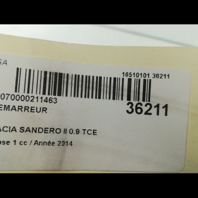 Démarreur occasion DACIA SANDERO II Phase 1 10-2012->... 0.9 TCE 90ch 233000557R 4