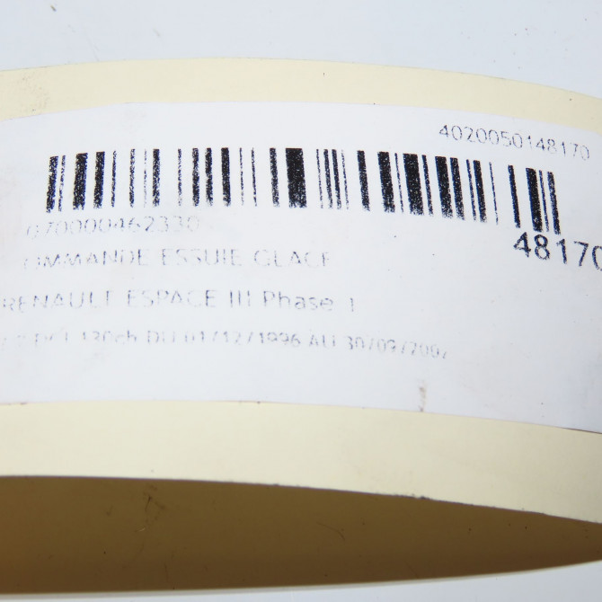 Commande essuie glace occasion RENAULT ESPACE III Phase 1 12-1996->09-2002 2.2 DCI 130ch 6025370887 3