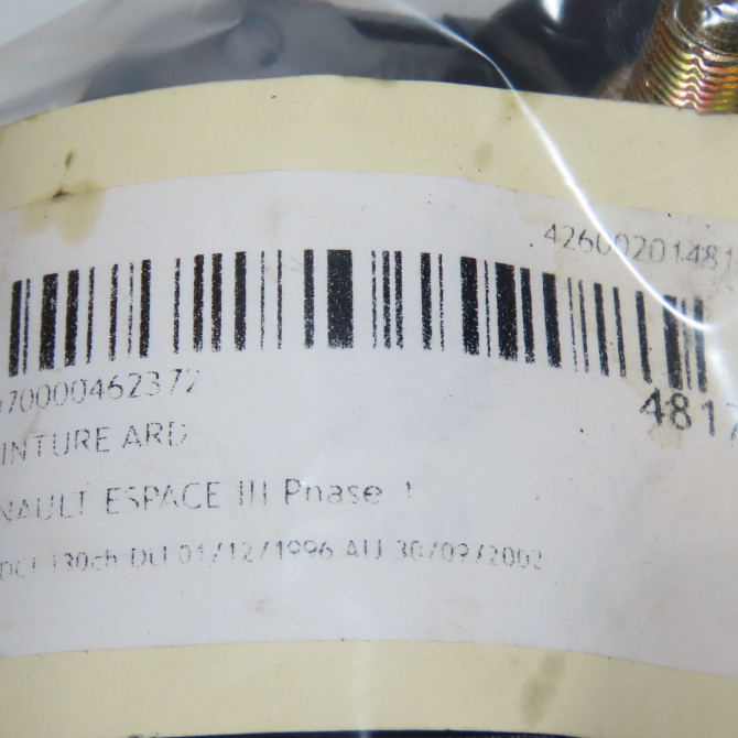 Ceinture arrière droite occasion RENAULT ESPACE III Phase 1 12-1996->09-2002 2.2 DCI 130ch 6025313511 4