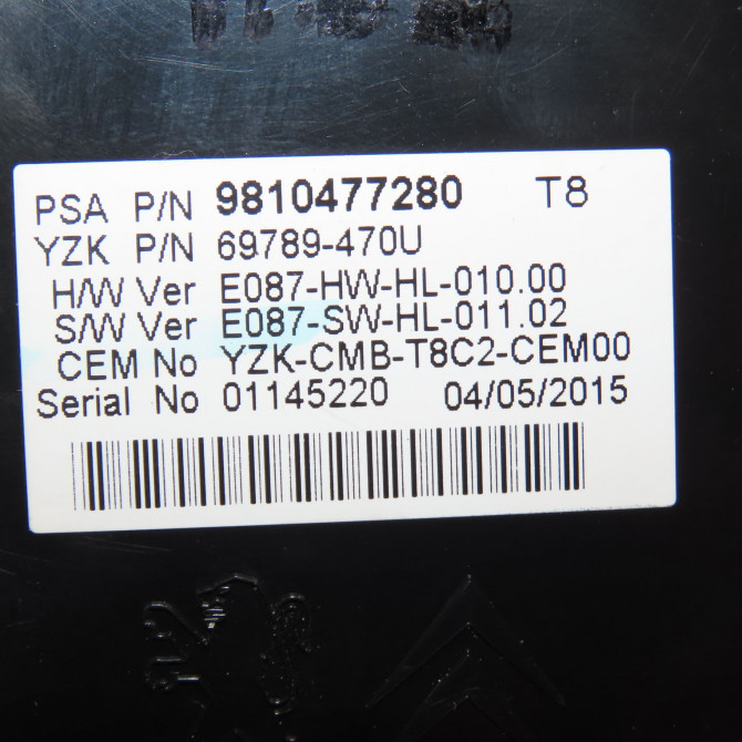 Compteur occasion PEUGEOT 3008 I Phase 2 11-2013->... 1.6i 165ch 9805230480 5