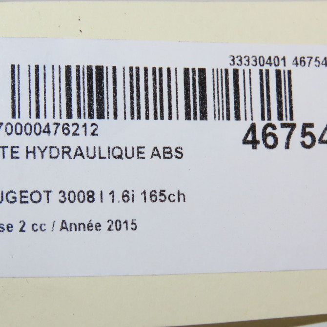 Unité hydraulique ABS occasion PEUGEOT 3008 I Phase 2 11-2013->... 1.6i 165ch 1612145080 5