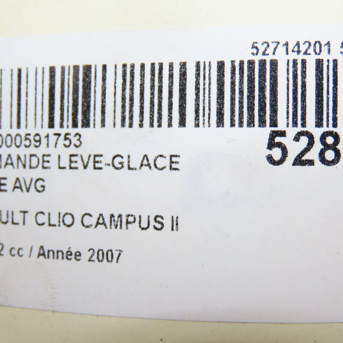 Commande lève-glace porte avant gauche occasion RENAULT CLIO CAMPUS II Phase 2 07-2009->12-2012 1.2i 60ch 8200542104 4