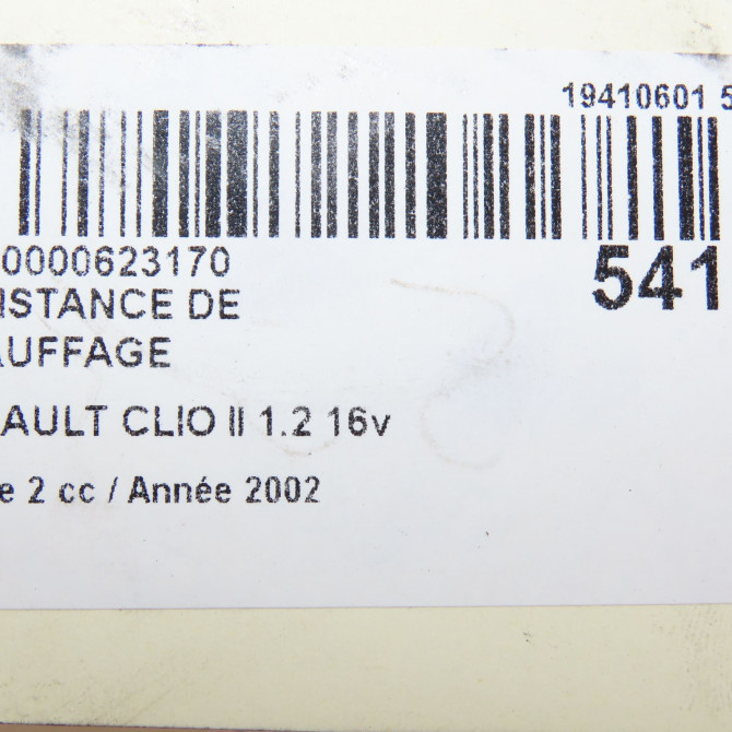 Resistance de chauffage occasion RENAULT CLIO II Phase 2 06-2001->07-2006 1.2 16v 7701051433 6