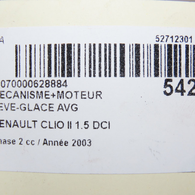 Mecanisme+moteur leve-glace avg occasion RENAULT CLIO II Phase 2 06-2001->07-2006 1.5 DCI 80ch 7700842247 8