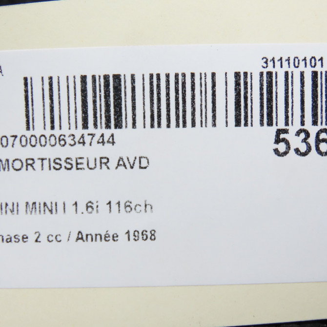 Amortisseur avant droit occasion MINI MINI I Phase 2 07-2004->09-2006 1.6i 116ch 6