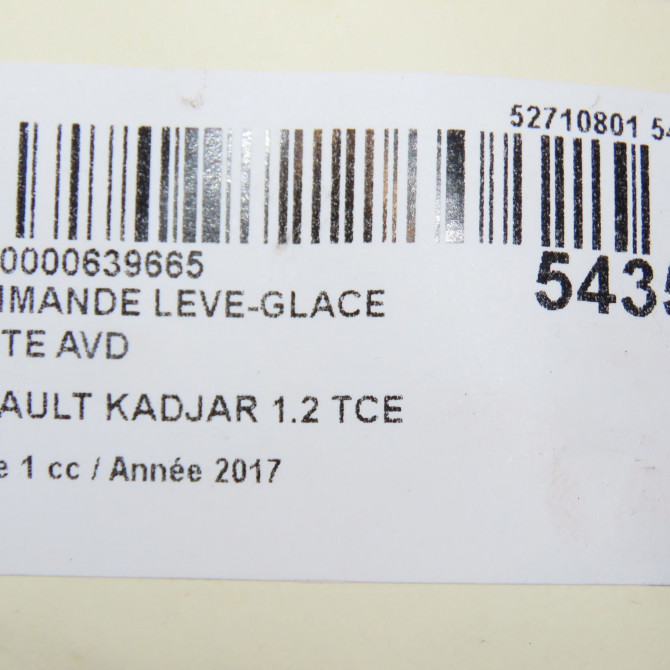 Commande lève-glace porte avant droite occasion RENAULT KADJAR Phase 1 06-2015->... 1.2 TCE 130ch 254116595R 5