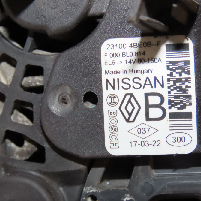 Alternateur occasion RENAULT KADJAR Phase 1 06-2015->... 1.2 TCE 130ch 231004BE0B 6