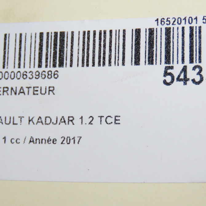 Alternateur occasion RENAULT KADJAR Phase 1 06-2015->... 1.2 TCE 130ch 231004BE0B 8