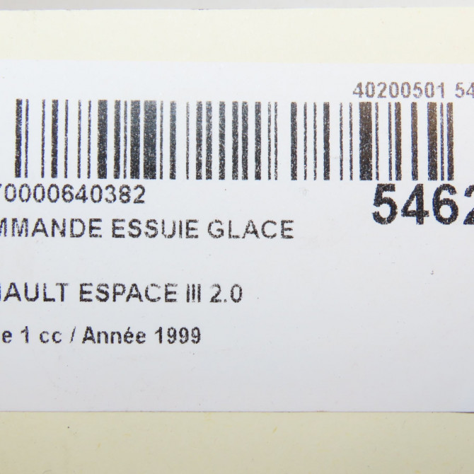 Commande essuie glace occasion RENAULT ESPACE III Phase 1 12-1996->09-2002 2.0 6025370887 5