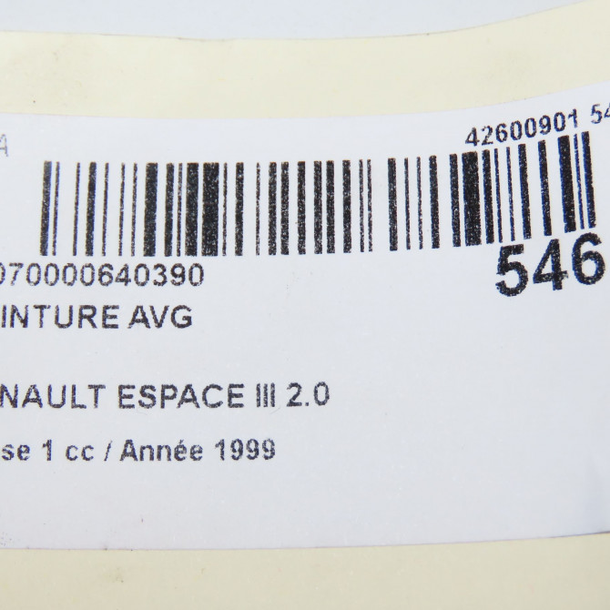 Ceinture avant gauche occasion RENAULT ESPACE III Phase 1 12-1996->09-2002 2.0 6025313597 6