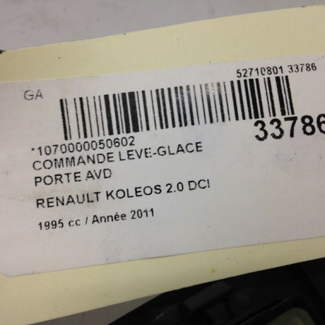 Commande lève-glace porte avant droite occasion RENAULT KOLEOS I Phase 1 06-2008->12-2011 2.0 DCI 150ch 5