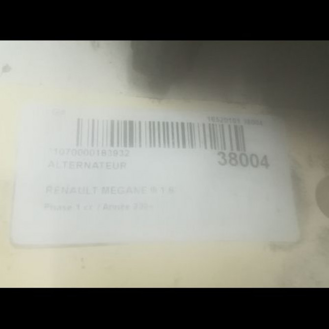Alternateur occasion RENAULT MEGANE III Phase 1 11-2008->01-2012 1.6i 16v 110ch 231008578R 3