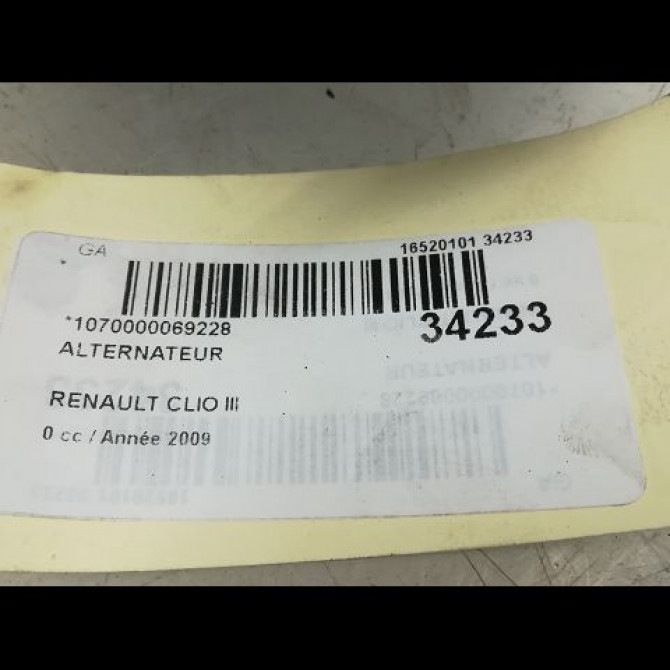 Alternateur occasion RENAULT CLIO III Phase 1 09-2005->03-2009 1.5 DCI 85ch 231008578R 6