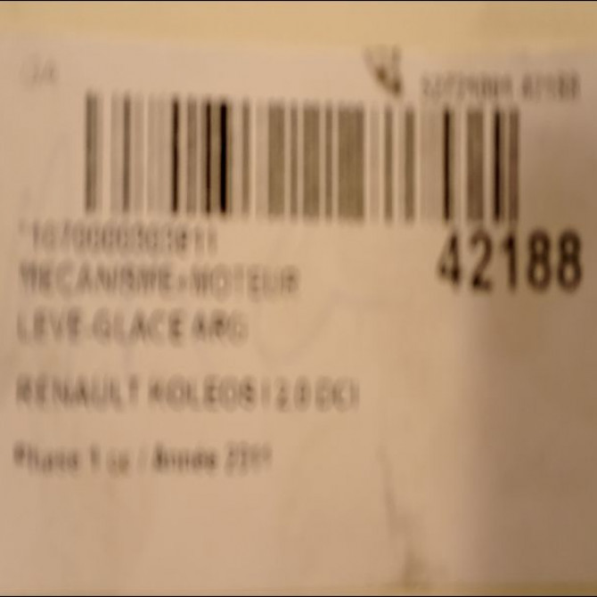 Mecanisme+moteur leve-glace arg occasion RENAULT KOLEOS I Phase 1 06-2008->12-2011 2.0 DCI 16v 150ch 827214390R 3