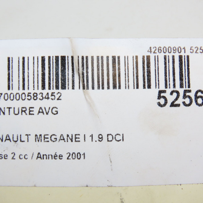 Ceinture avant gauche occasion RENAULT MEGANE I Phase 2 03-1999->06-2003 1.9 DCI 7700430619 6