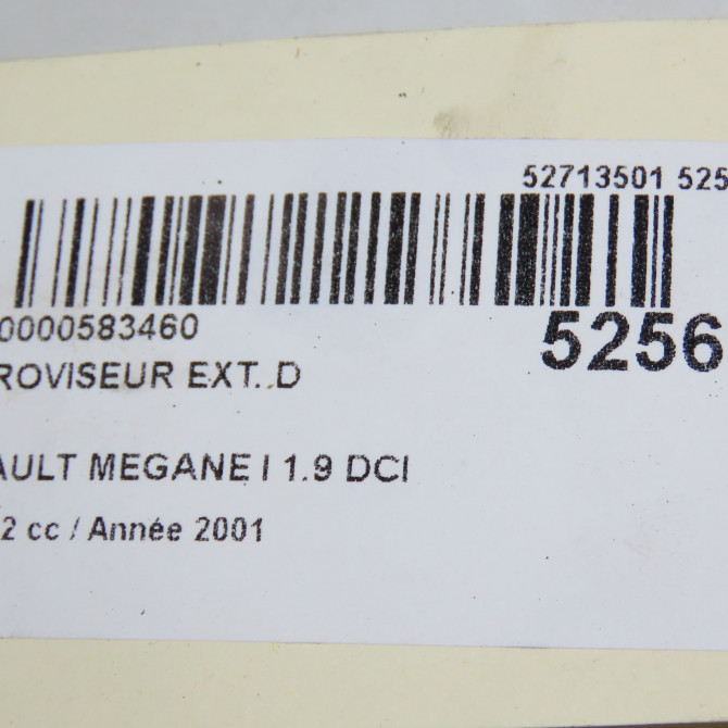 Retroviseur exterieur manuel droit occasion RENAULT MEGANE I Phase 2 03-1999->06-2003 1.9 DCI 7701471859 6