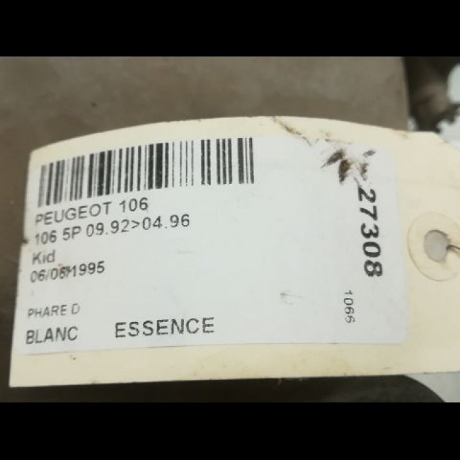 Phare droit occasion PEUGEOT 106 Phase 1 09-1991->04-1996 1.0 6205C7 3