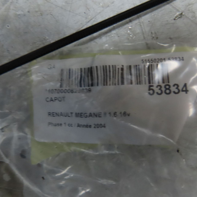 Capot occasion RENAULT MEGANE II Phase 1 09-2003->12-2005 1.6 16v 7751476151 5