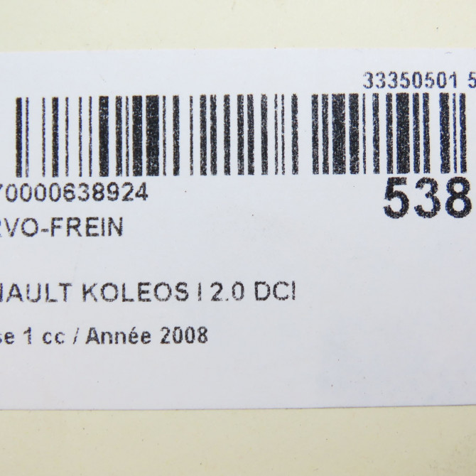 Servo-frein occasion RENAULT KOLEOS I Phase 1 06-2008->12-2011 2.0 DCI 150ch D7210JY20A 6
