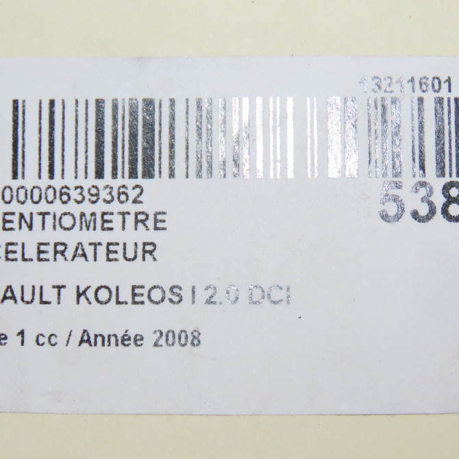 Potentiometre accelerateur occasion RENAULT KOLEOS I Phase 1 06-2008->12-2011 2.0 DCI 150ch 7