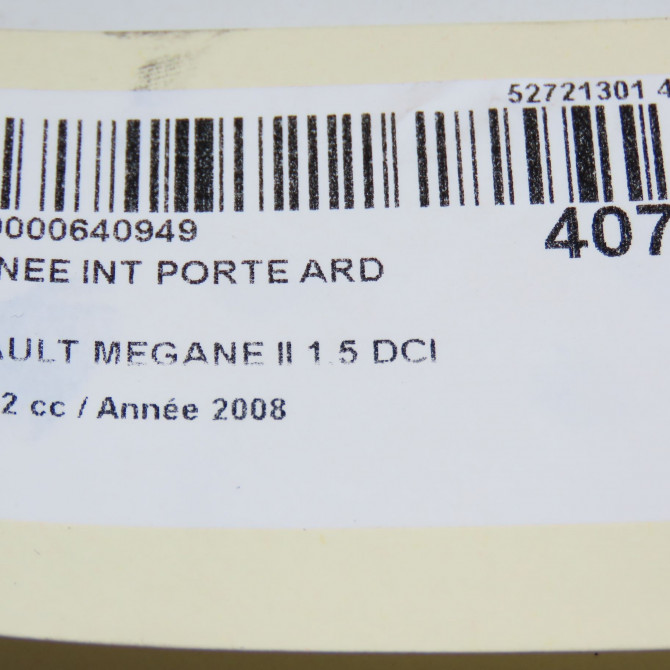 Poignee int porte ard occasion RENAULT MEGANE II Phase 2 01-2006->06-2009 1.5 DCI 85ch 4