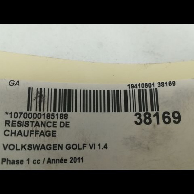 Resistance de chauffage occasion VOLKSWAGEN GOLF VI Phase 1 10-2008->04-2013 1.4 TSI 16v 122ch 1K0963235H 3