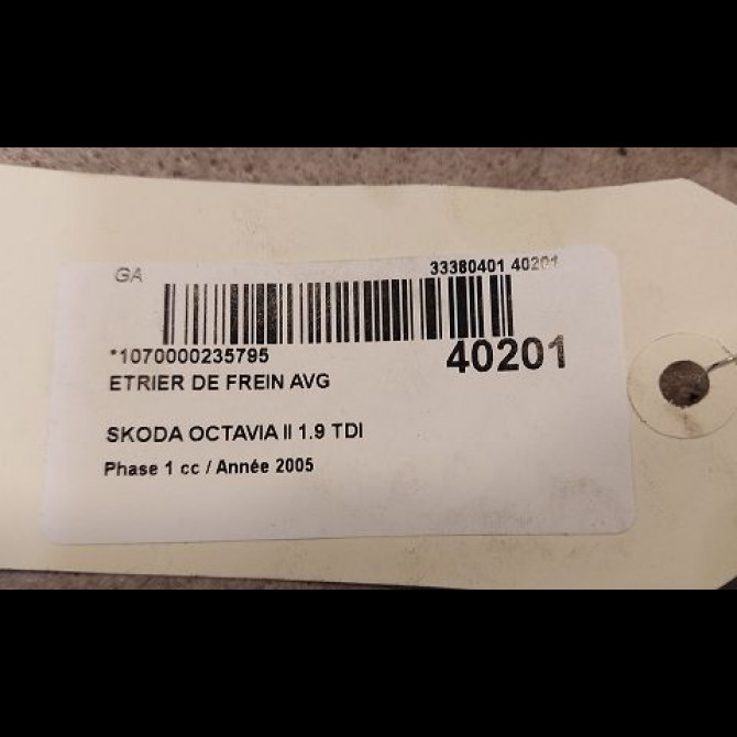 Etrier de frein avant gauche occasion SKODA OCTAVIA II Phase 1 06-2004->10-2008 1.9 TDI 105ch 1K0615123E 3