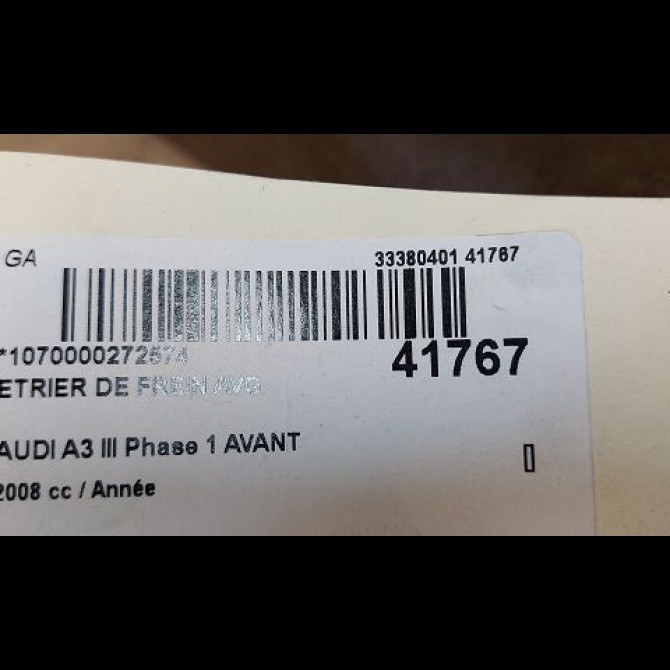 Etrier de frein avant gauche occasion AUDI A3 III Phase 1 AVANT 05-2008->10-2011 1K0615123E 3