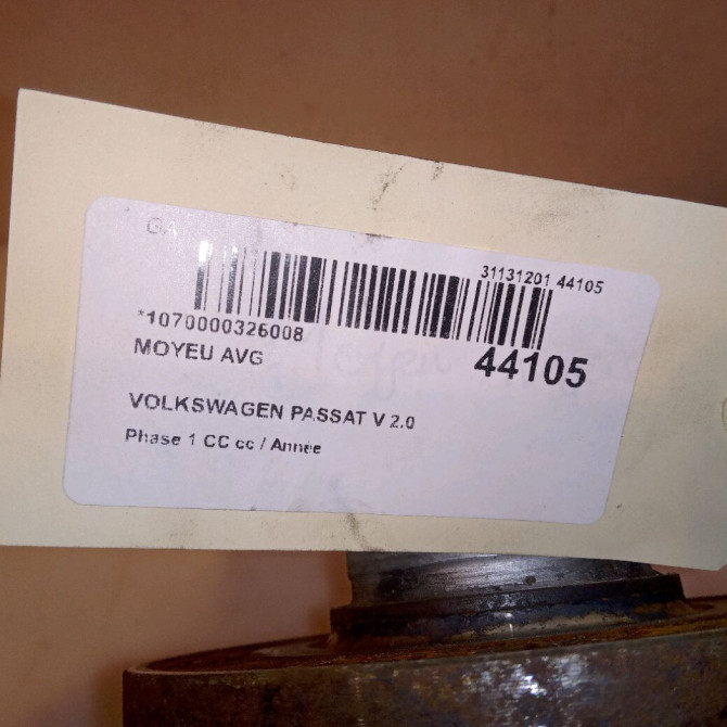 Moyeu avg occasion VOLKSWAGEN PASSAT V Phase 1 04-1995->04-1999 2.0 TDI 140ch 5K0498621 4