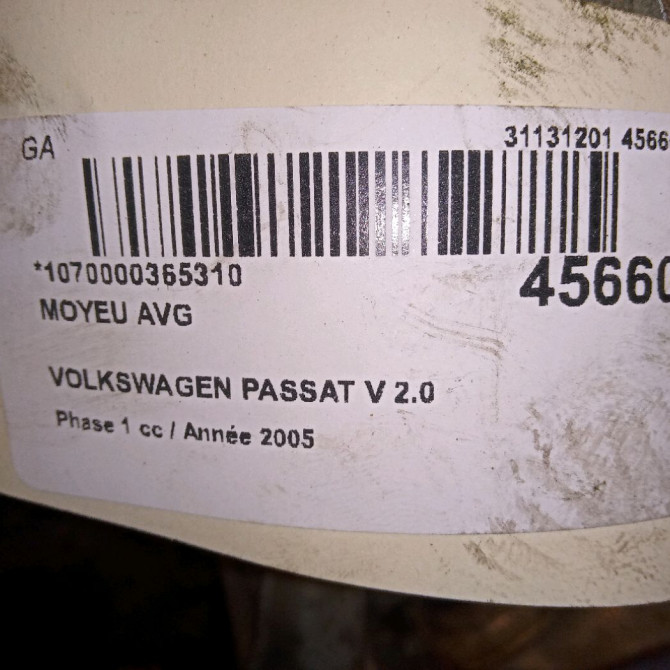 Moyeu avg occasion VOLKSWAGEN PASSAT V Phase 1 03-2005->10-2010 2.0 TDI 140ch 5K0498621 4