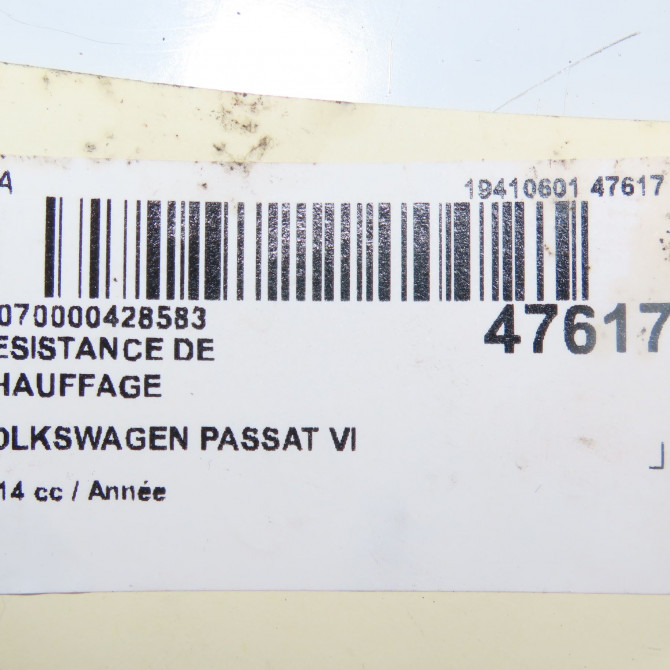 Resistance de chauffage occasion VOLKSWAGEN PASSAT VI Phase 1 CC 11-2011->12-2017 1K0963235H 3