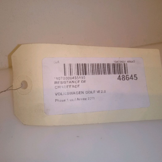 Resistance de chauffage occasion VOLKSWAGEN GOLF VI Phase 1 10-2008->04-2013 2.0 TDI 140ch 1K0963235H 4