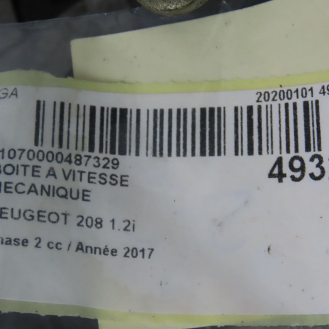 Boîte à vitesse mecanique occasion PEUGEOT 208 Phase 2 04-2015->... 1.2i PURETECH 110ch 9803846280 6