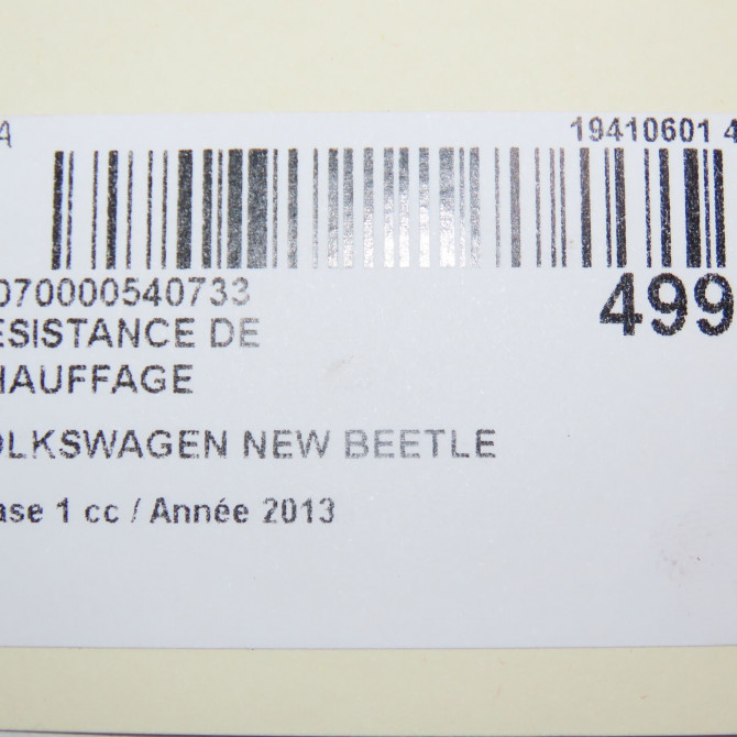 Resistance de chauffage occasion VOLKSWAGEN NEW BEETLE II phase 1 09-2011->... 1.6 TDI 105ch 1K0963235H 5
