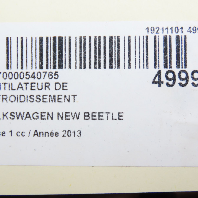 Ventilateur de refroidissement occasion VOLKSWAGEN NEW BEETLE II phase 1 09-2011->... 1.6 TDI 105ch 7