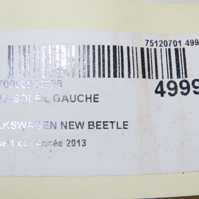 Pare-soleil gauche occasion VOLKSWAGEN NEW BEETLE II phase 1 09-2011->... 1.6 TDI 105ch 5C5857551CD3H8 4