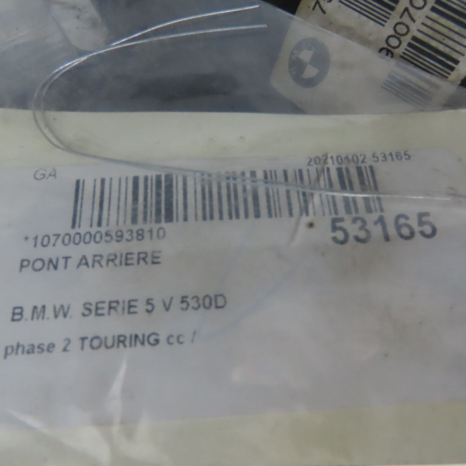 Pont arriere occasion B.M.W. SERIE 5 V Phase 1 04-1995->04-1999 530D 33107570471 6