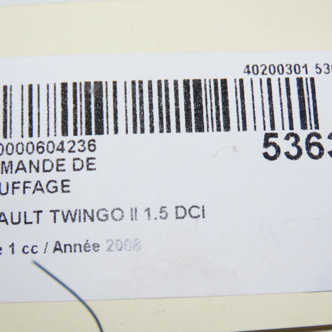 Commande de chauffage occasion RENAULT TWINGO II Phase 1 06-2007->11-2011 1.5 DCI 65ch 7701067954 5
