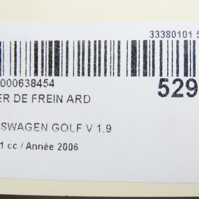 Etrier de frein arrière droit occasion VOLKSWAGEN GOLF V Phase 1 11-2003->10-2008 1.9 TDI 105ch 1K0615424J 6