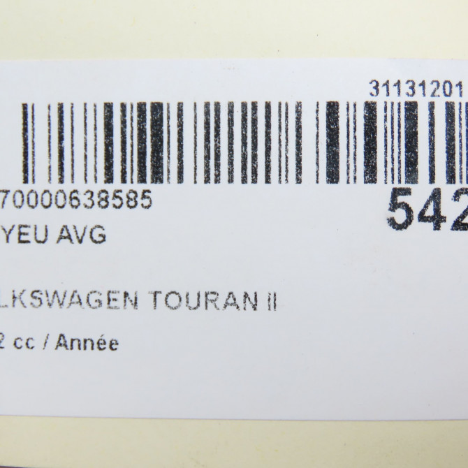 Moyeu avg occasion VOLKSWAGEN TOURAN II Phase 1 09-2010->12-2015 5K0498621 5