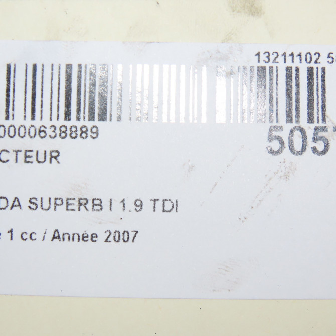 Injecteur occasion SKODA SUPERB I Phase 1 06-2002->06-2008 1.9 TDI 130ch 4