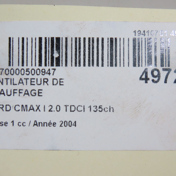 Ventilateur de chauffage occasion FORD CMAX I Phase 1 09-2003->03-2007 2.0 TDCI 135ch 1382679 7